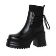 thumbnail image 2 of Bnwani Boots for Women Fashion Thick Strap Versatile Casual Boot Black Size 5.5, 2 of 9