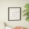 thumbnail image 2 of DecMode Cream Shell Handmade Abstract Circular Shell Wall Decor with Beige Linen Backing and Black Frame, 2 of 14
