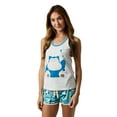 thumbnail image 4 of Pokemon Snorlax Napping Women's 2-Pack Racer Tank & Dolphin Shorts Sleep Set, 4 of 7