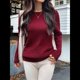 thumbnail image 4 of Suéteres Clásicos Casuales y Modernos para Mujer, Conjuntos de Otoño. Vino Tinto XL, 4 of 8