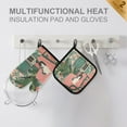 thumbnail image 4 of Yayeee Oven Mitts and Pot Holder Set of 2 Heat Resistant Kitchen Gloves Baking Hot Pad, Pink and White Cat, 4 of 5