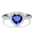thumbnail image 5 of Blue Sapphire Heart Ring Copper Gemstone Jewelry Dainty, 5 of 6