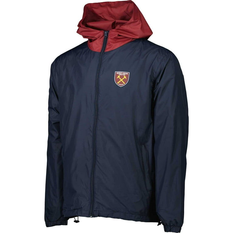 Men's Navy West Ham United Full-Zip Hoodie Windbreaker Jacket