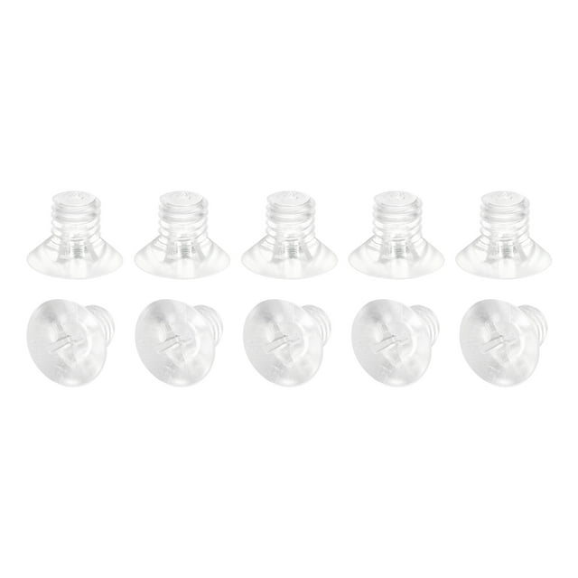 Unique Bargains M6x8mm Plastic Phillips Machine Screws, PC Flat Head Machine Bolts 10 Pack