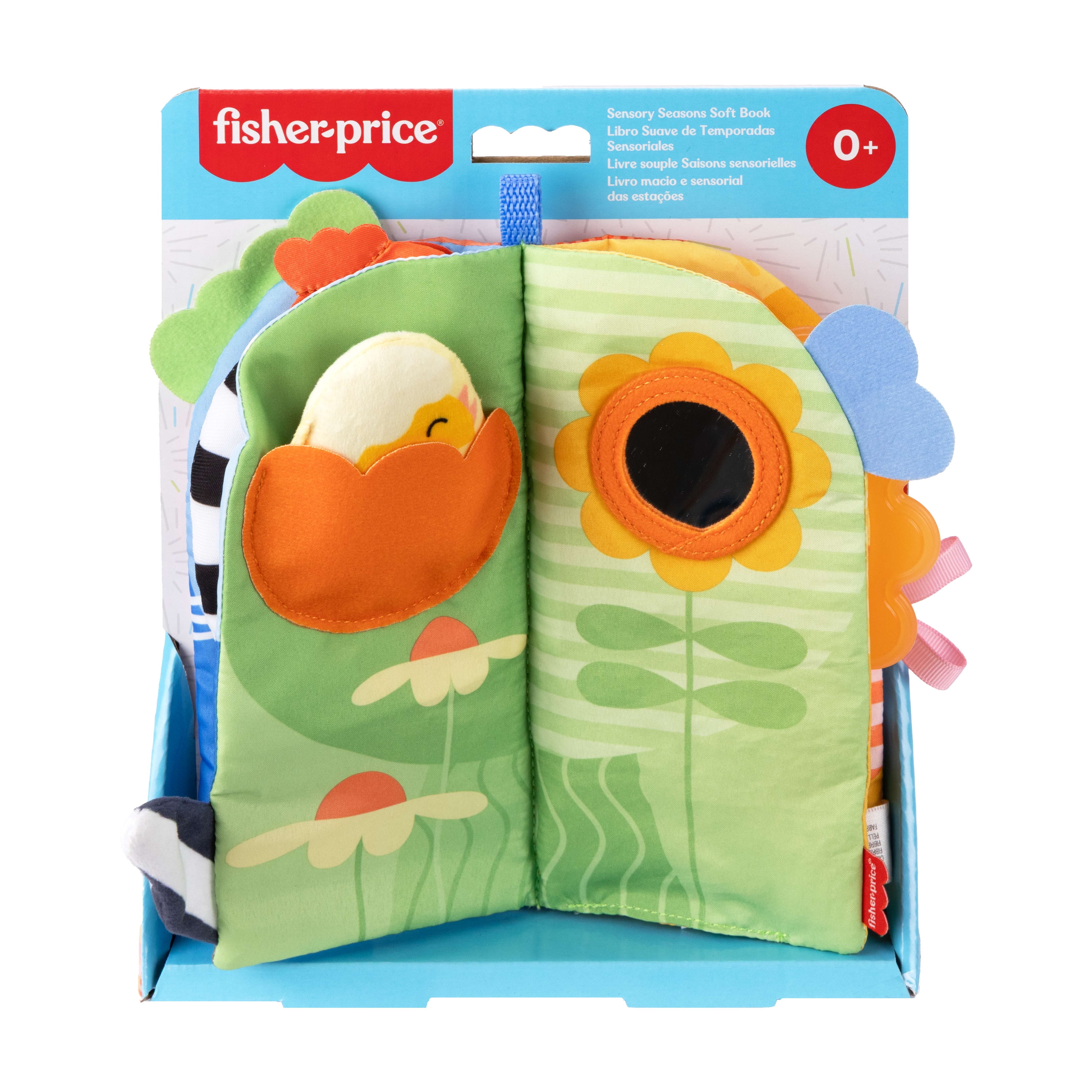 Fisher-Price Sensory Seasons Soft Book, Newborn Tummy Time Busy Activity for Baby Ages 0+ Months