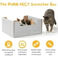 thumbnail image 6 of Hide & Scratch: XL Heavy Duty Cardboard Cat Scratcher Bed with Refillable Scratch Pad (Light Grey Diamond), 6 of 9