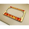 thumbnail image 5 of [Officially Licensed US Marine Corps Product] - Motorcycle Domed Custom-Made Personalized Metal License Plate Frame Frame with USMC Semper Fidelis and EGA Emblem Design - Gold, 5 of 6