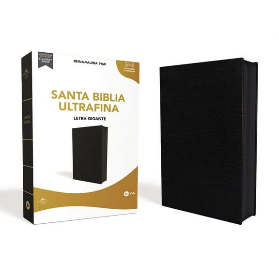 Rvr60, Santa Biblia, Ultrafina, Letra Gigante, Piel Fabricada, Negro, Con Cierre, Palabras de Jesús En Rojo, Comfort Pri, (Hardcover)