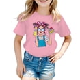 thumbnail image 1 of PMVFHDE T-Shirts d'Été pour Filles Décontractés T-Shirts Décontractés pour Fille T-Shirt Fille Été Hauts pour Filles T-Shirts pour Fille Coupe Ample T-Shirt Graphique Mignon pour Fille Col Rond Manches Courtes T-Shirt d'Été Décontracté Rose,13-14 Ans, 1 of 5