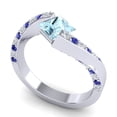 thumbnail image 2 of 1.25 Carat Sparkle Princess Cut Aquamarine & Blue Sapphire Gemstone Engagement Ring for Ladies Solid 18K White Gold Size 10.5 by Diamond-Capitals, 2 of 8