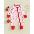 thumbnail image 3 of Elippeo Baby Girls Boys Rompers Christmas Clothes 3M 6M 12M 18M Patchwork Christmas Tree Print Zipper Long Sleeve Jumpsuits Toddler Fall Bodysuits, 3 of 10