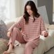 thumbnail image 1 of Conjunto de pijamas para mujer, ropa de dormir de algodón con dibujos animados, para Otoño e Invierno, 1 of 4