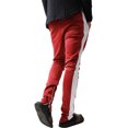 thumbnail image 4 of Ma Croix Mens Stripe Track Pants Skinny Fit Stretch Casual Elastic Athletic Training Slim Joggers, 4 of 6