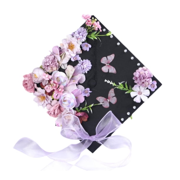 Kit de pegatinas 3D de mariposas para decoración de birretes de graduación y manualidades para ceremonias. Púrpura