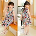 thumbnail image 2 of Taybagh Dresses for Girls Floral Print Sleeveless Girls Summer Dress with Round Neck Little Child Clothes, 2 of 5