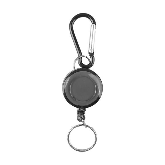 Retractable Keychain Heavy Duty Carabiner Badge Holder with 27.56inch Steel Retractable Cord Outdoor Keychain Tool