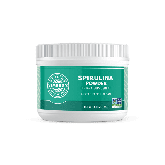 VIMERGY Natural Spirulina Powder, Trial Size - 45 Servings
