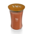 thumbnail image 2 of Cera de soja Candle WoodWick con forma de reloj de arena grande, calabaza, praliné, 2 of 6