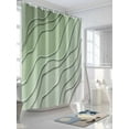 thumbnail image 3 of Sage Green Shower Curtain, Ombre Stripes Geometric Color Gradient Waterproof Shower Curtain Set with 12 Hooks Lightweight Washable Fabric Shower Curtains for Bathroom 60x72 Inches, 3 of 6