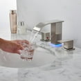 thumbnail image 3 of Bathroom faucets 3 Hole Brushed Nickel Vanity Faucet with led Waterfall Bathroom Faucet 3 Hole Sink Faucet Bathroom 8 inch Widespread Modern Parts Touch on 2 Handle, 3 of 12