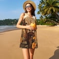 thumbnail image 3 of Easygdp Vintage Sunflower Cow para Vestido Transpirable de Mujer, Vestido Suelto de Manga Corta con Pliegues y Bolsillos para el Verano, 3 of 7