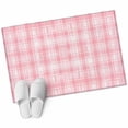 thumbnail image 6 of Pink Plaid Bathroom Rug Washable 2x3 Entryway Rug Non Slip Modern Art Checkered Farmhouse Front Door Mat Low Pile Indoor Doormat Throw Floor Carpet for Kitchen Bedroom Entrance, 6 of 8