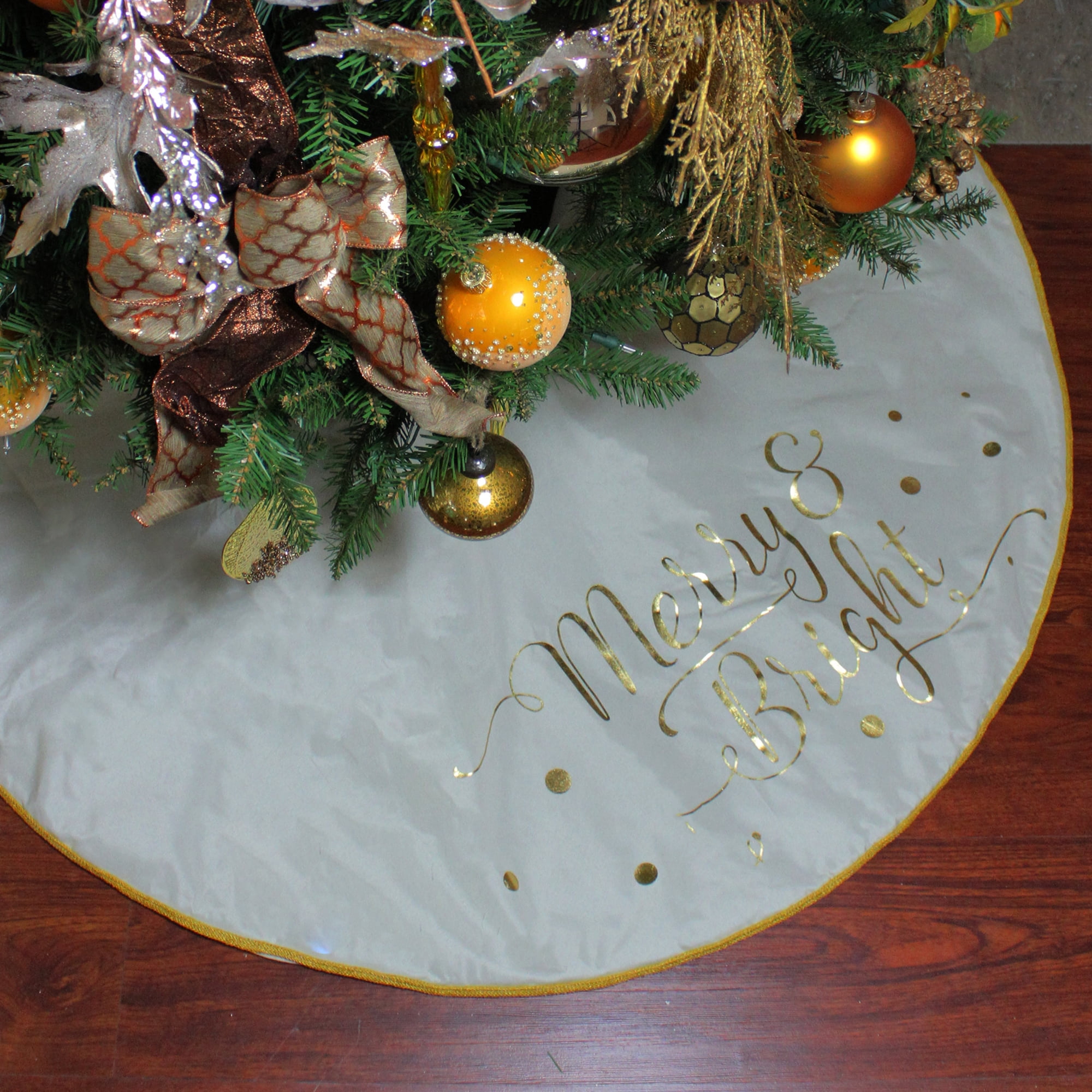 Northlight 48” Ivory White Merry and Bright Christmas Tree Skirt