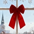thumbnail image 3 of Yucurem Large Velvet Red Bows Ornaments, 12.6 x 22.8 in Giant Xmas Tree Ribbon Hanging Bows for Christmas Wedding Birthday Party Supplies, 3 of 6