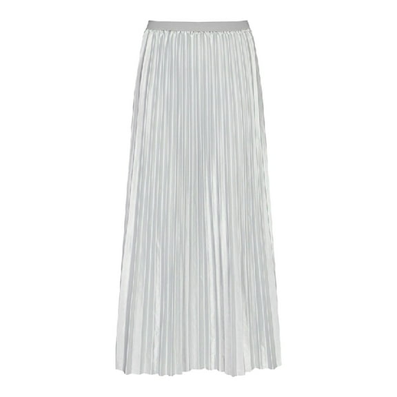 Sngxgn Women Pleated Mini Skirt Solid Ruffle Skirts(Grey,One Size)