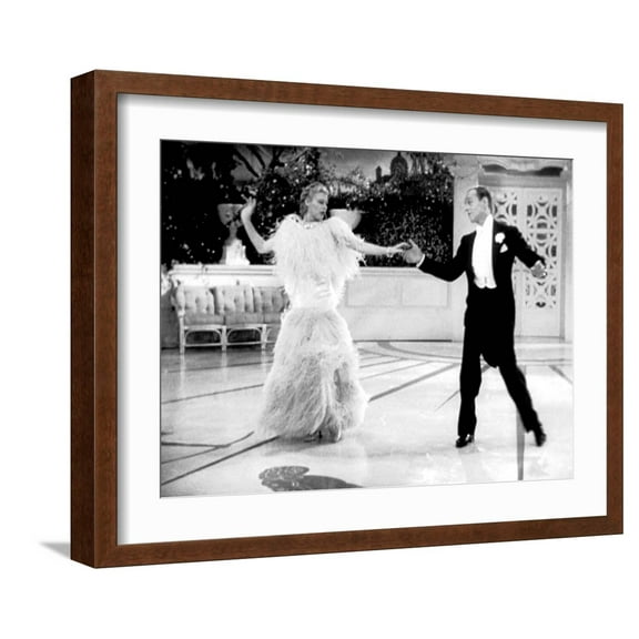 Art.com Top Hat, Ginger Rogers, Fred Astaire, 1935 Premium Photographic Print, Brown Frame Wall Art, 21" x 17"