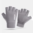 thumbnail image 2 of Fgnfyis Adult Fingerless Sun Ice Silk Gloves for Men Women Driving Cycling Breathable Half Finger Mittens Grey, 2 of 3