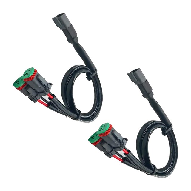 Almencla 2x DT Dtp Adapters Connectors Retrofit Wiring Harness for LED 2 in 1