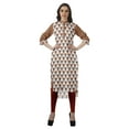 thumbnail image 2 of Moomaya Printed Mandarin Collar Knee Length Tunic Kurti For Women Clothing Wear, 2 of 6