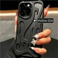 thumbnail image 3 of BAIANNAN Fashion Matte 3D Hollowed Flame Phone Case For iphone 16 15 14 13 12 11 Pro Max 16 Plus Creative Electroplated Soft Back Cover, 3 of 7