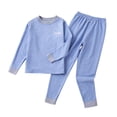 thumbnail image 3 of Bxsruta Children's Two-Piece Set, Heavyweight Brushed Fleece Thermal Underwear Set for Kids Plush Long Sleeve Base Layer Set, 3 of 5