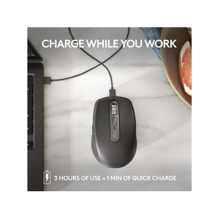 Logitech - MX Anywhere 3S Wireless Bluetooth Fast Scrolling Mouse with Programmable Buttons - Pale Gray