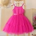 thumbnail image 5 of Girls Tutu Dress with Satin Belt, Spaghetti Strap Stretch Ballet Play Party Dress for Kids, Hot Pink, 3T-9 Years,Size 9 T, 5 of 7