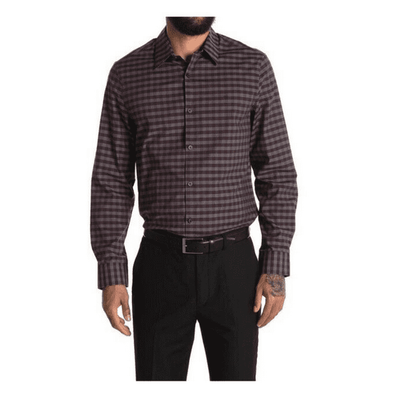 Calvin Klein, Men's Dress Shirt, Plum Noir, 2XL