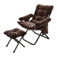 thumbnail image 3 of Silla Perezosa con Silla de Ocio Otomana Plegable con Reposabrazos con Sillón de Almacenamiento, Sofá Reclinable para Oficina Y Dormitorio Marrón, 3 of 8