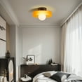 thumbnail image 5 of Mid-Century Modern Semi Flush Mount Ceiling Light, Kitchen Ceiling Light Fixture with Glass Shade,Vintage Close to Ceiling Lamp for Entryway Hallway Bathroom, 5 of 10