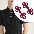 thumbnail image 4 of Botones de rana con nudo chino, botones tradicionales para cheongsam, decorativos, 2 piezas, hechos a mano Granate, 4 of 7