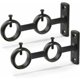 thumbnail image 1 of Juego de 2 soportes para barra de cortina, ganchos dobles para barra de cortina de salón, dormitorio, barra de cortina (negro) (2 unidades), 1 of 5
