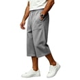 thumbnail image 3 of Men's Baggy Shorts Casual Drawstring Knee Length Baggy Sweat Shorts Loose-Fit Y2K Workout Shorts Big Pocket, 3 of 7