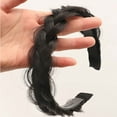 thumbnail image 2 of Fiudx Peluca con Diadema de Espina de Pescado para Mujer, Diadema con Trenza de Espina de Pescado, Parte Superior de Calavera Alta Que Muestra El Rostro Pequeño, 2 of 3