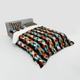 thumbnail image 2 of Ambesonne Geometric Bedding Set 4 Pcs, Modern Hexagon Design, Queen, Turquoise Salmon, 2 of 2