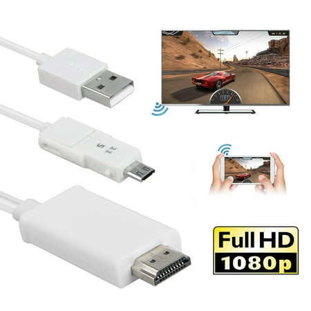 Android To Tv Cable S4 EEEKit Micro USB to HDMI Media HDTV Adapter 8.2ft Cable 11 Pin / 5 Pin for Samsung Galaxy S2 S3 S4 S5 Note 2 3 4 8 9 Note Edge HTC M8 HTC One LG Sony Android Cell Phone ()