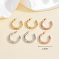 thumbnail image 3 of GOSFRY Earrings for Women Simple 14K Gold Plated Tiny Dainty Lightweight Low Allergenic Cubic Zirconia Huggie Earrings Holiday Party Jewelry Gifts, 3 of 6