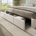 thumbnail image 5 of Amuzer Queen Size Bed Frame with LED Light Headboard,3 Storage Drawers, Power Outlet,Velvet Upholstered Princess Girls Bed,No Box Spring Needed, White, 5 of 8