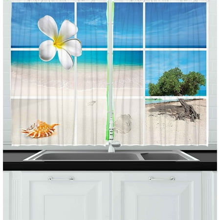 Beach Kitchen Curtains By Collection Of Seaside Pictures From