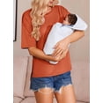 thumbnail image 5 of Weardear 3 Pack Maternity Shirts Split Side Loose Pregnancy Tops Crew Neck Short Sleeve Postpartum Clothes, 5 of 6